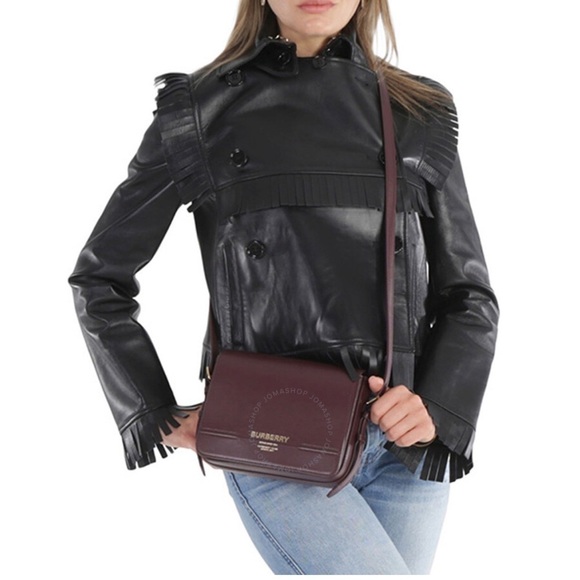 NWT BURBERRY Grace Oxblood Leather Small Crossbody Bag - Picture 3 of 8